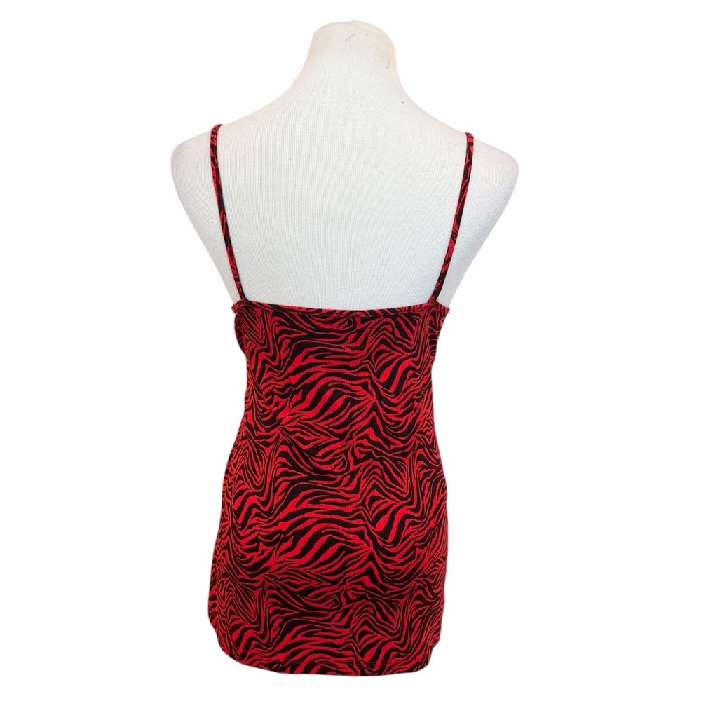 10/$25🦋 Vintage Y2K No Boundaries Red & Black Zebra Print Ribbed Camisole - XL - Picture 8 of 14